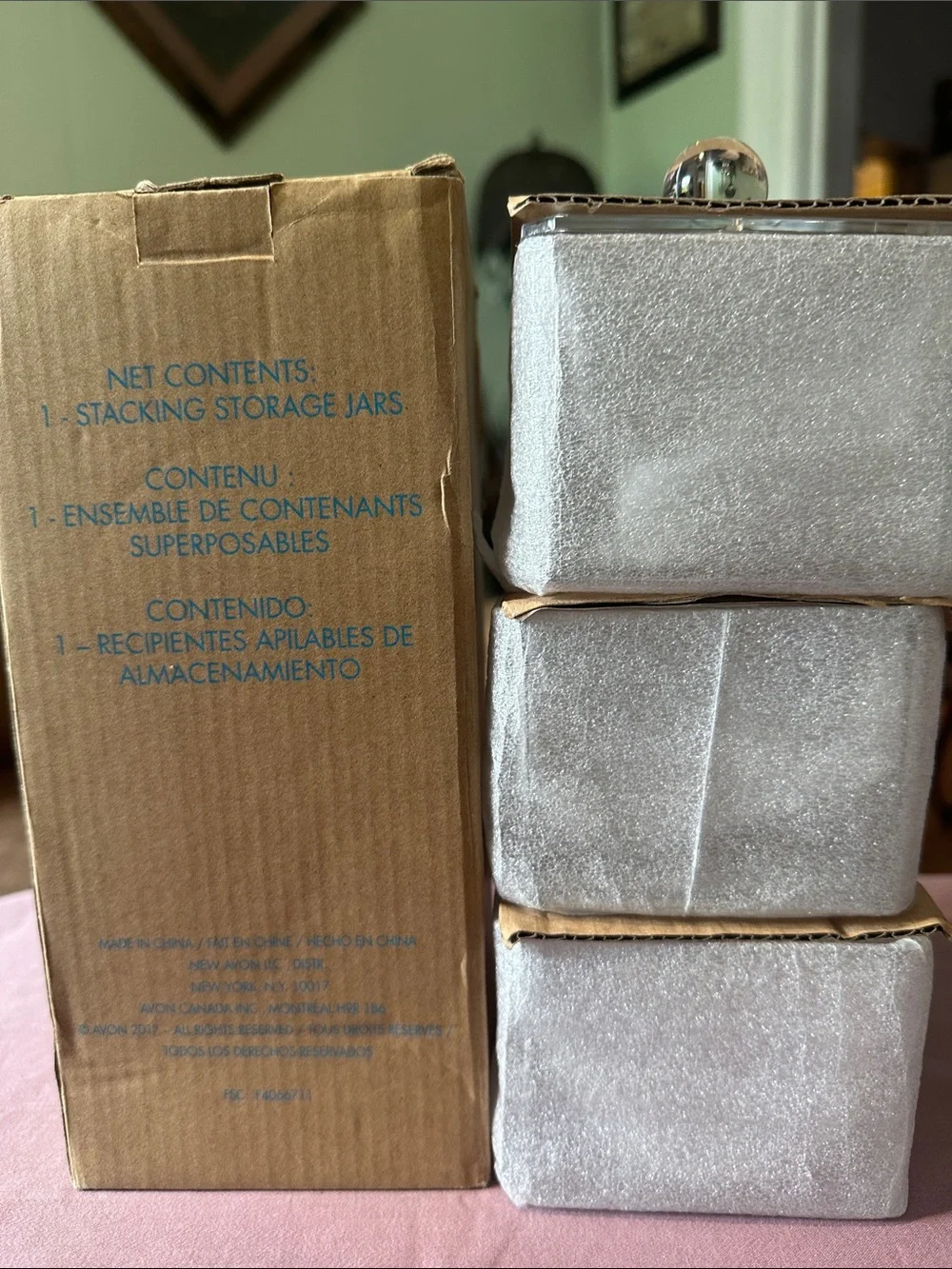 Avon Clear Acrylic 3-Stack Makeup Organizer